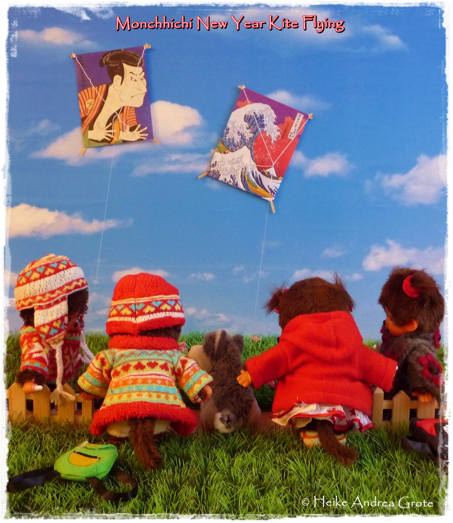 Monchhichi New Year Kite Fkying